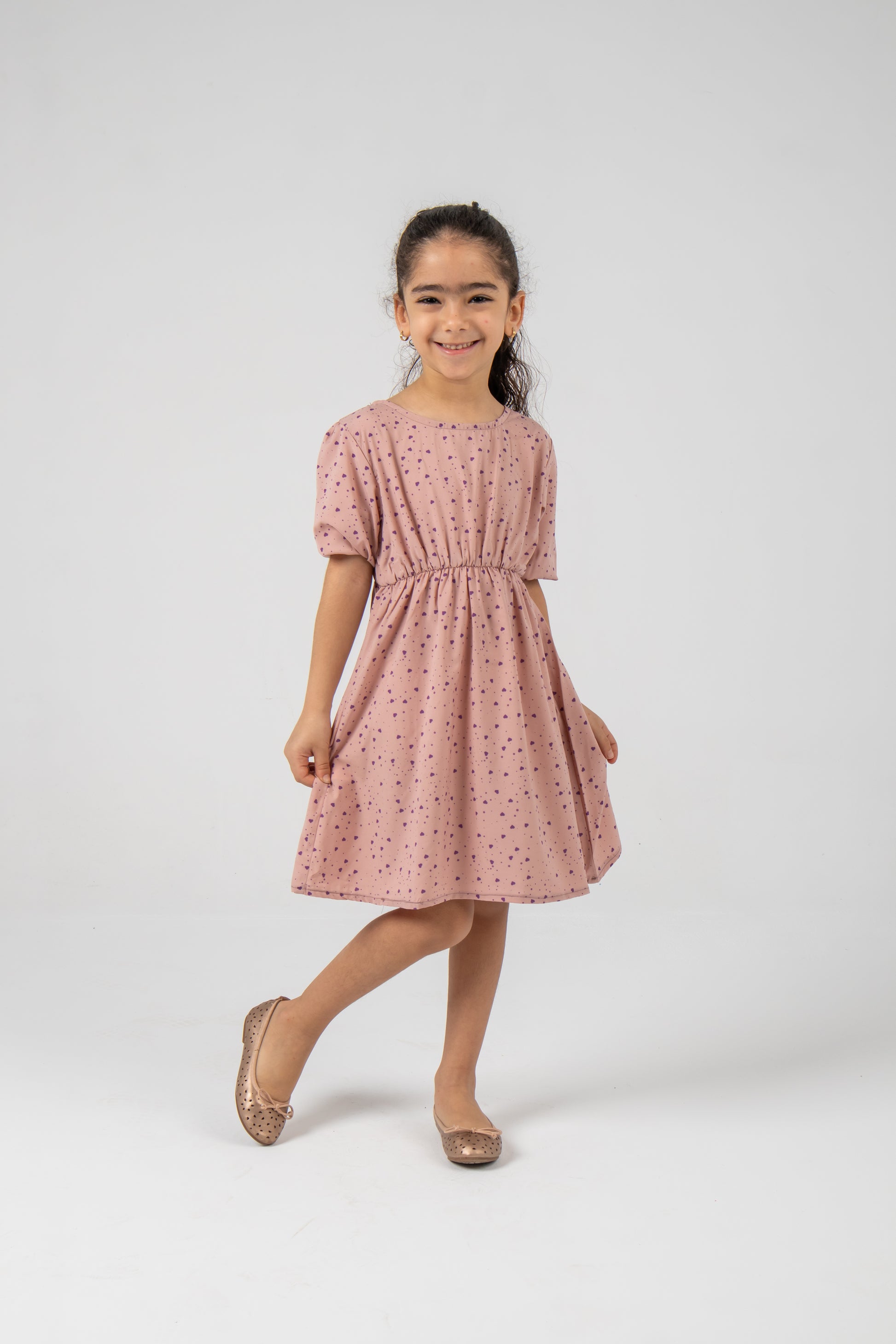 Heart Print Cross-Back Dress