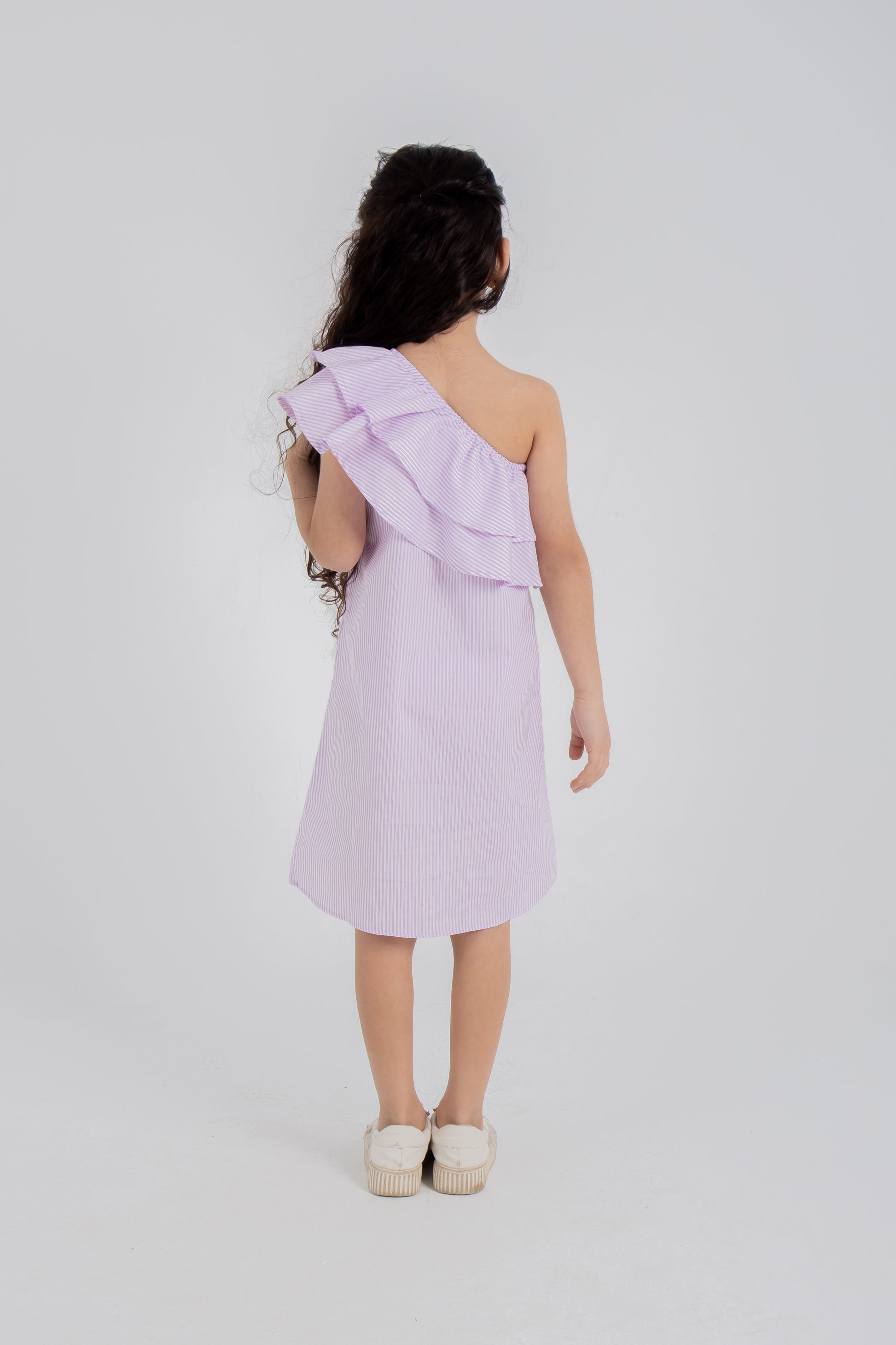 Rayé One-Shoulder Dress
