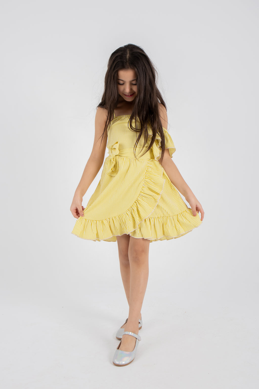 Yellow Raye Frilled Dress
