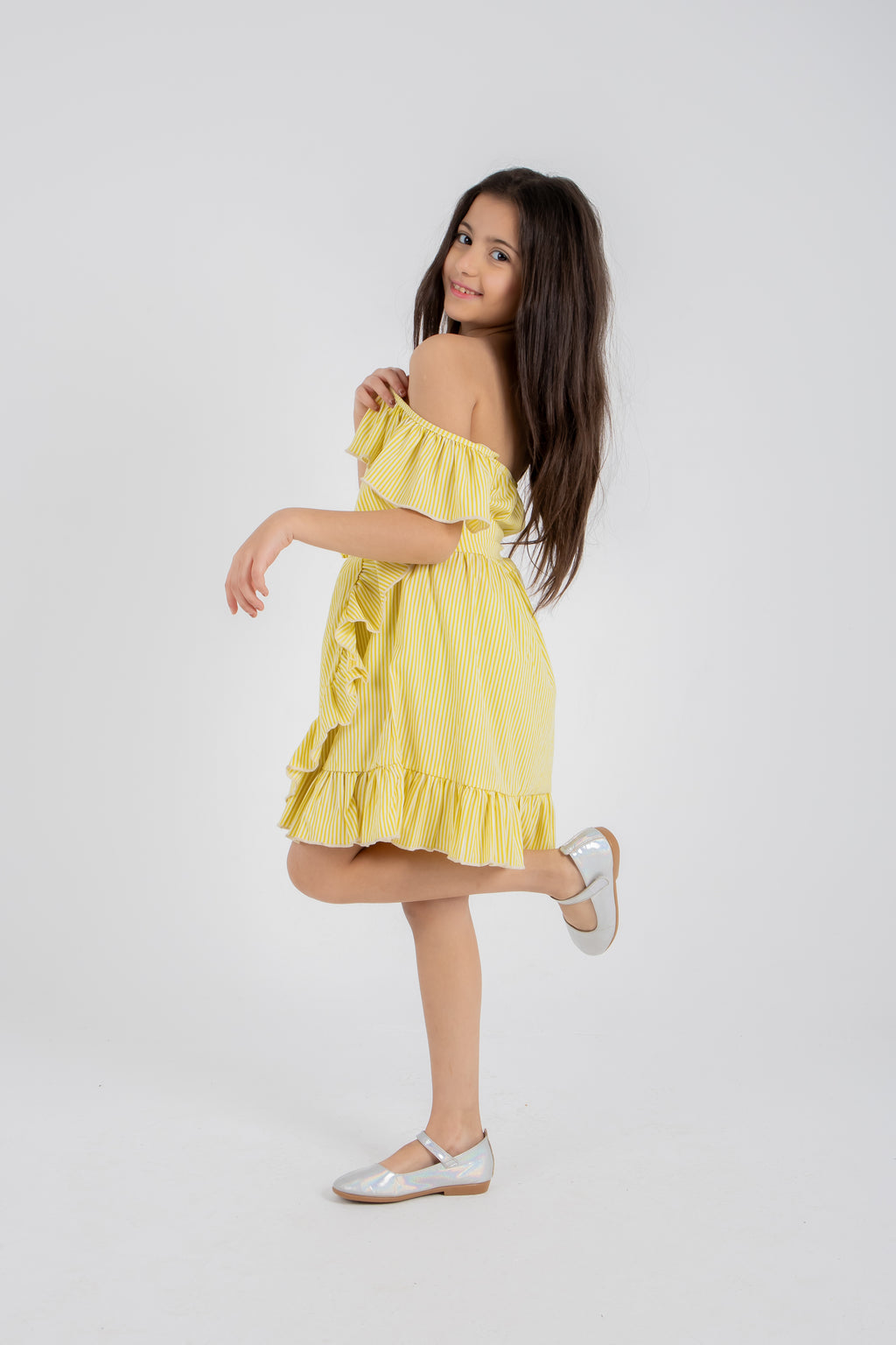 Yellow Raye Frilled Dress