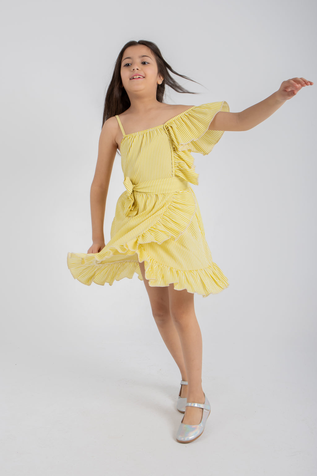 Yellow Raye Frilled Dress
