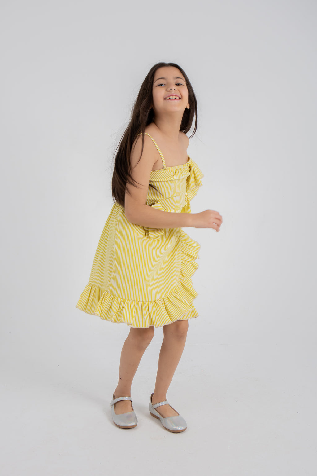 Yellow Raye Frilled Dress