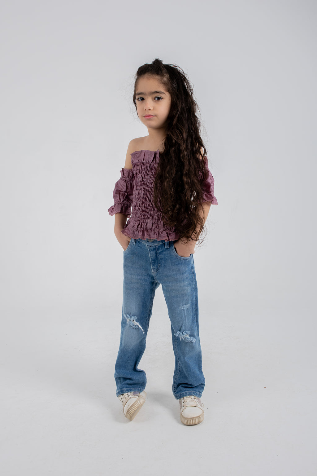 Purple Off-Shoulder Blouse