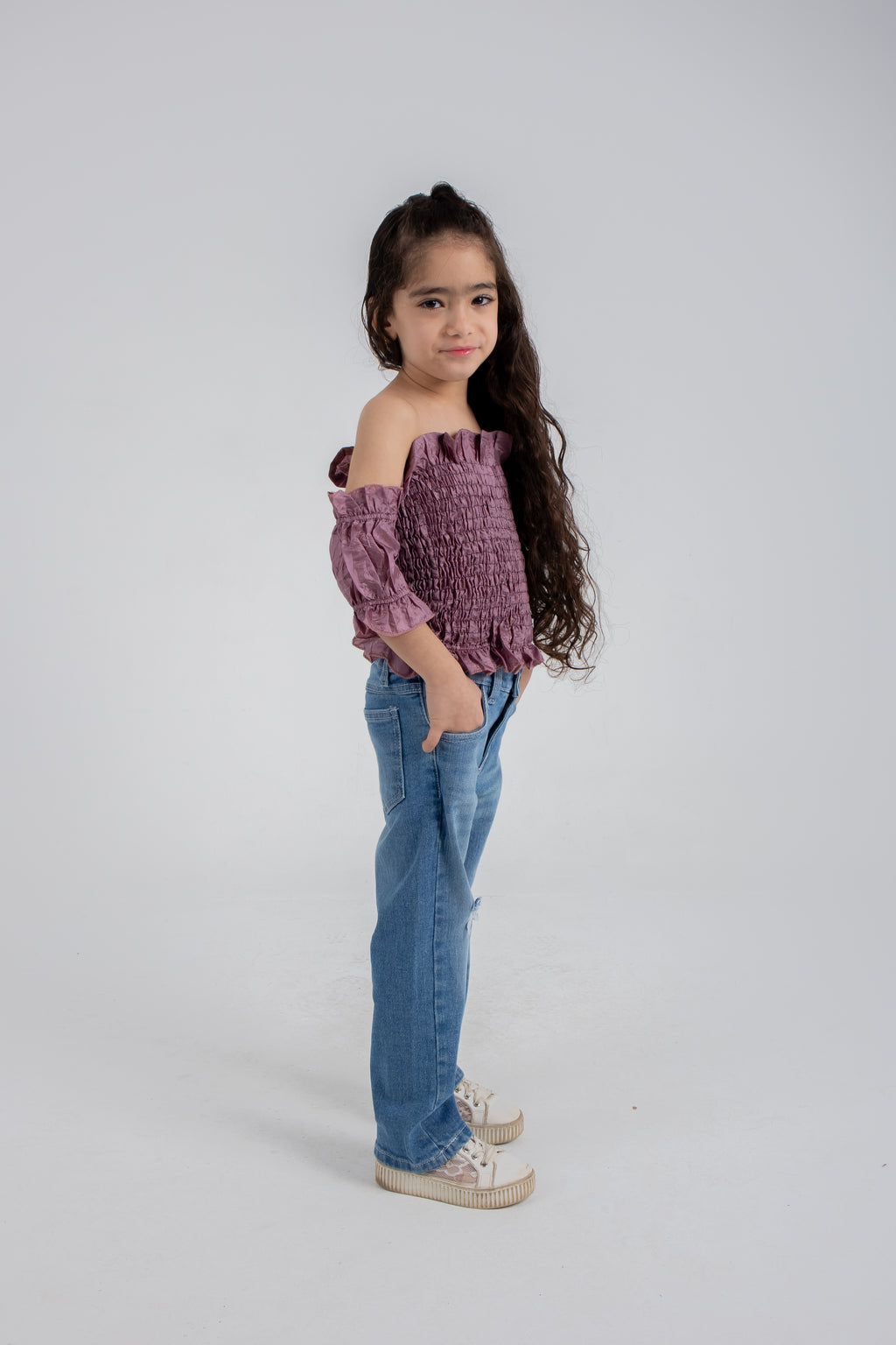 Purple Off-Shoulder Blouse