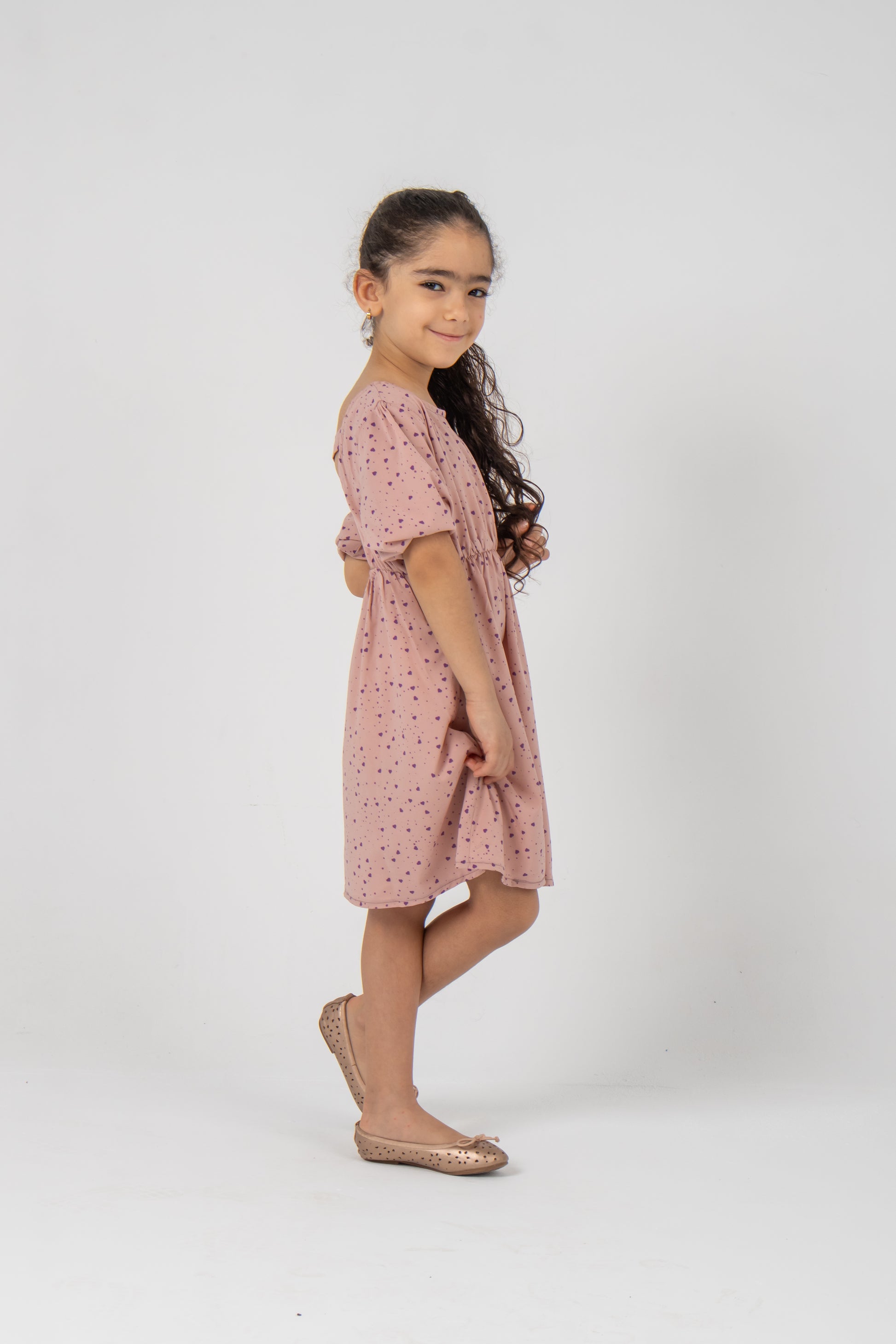 Heart Print Cross-Back Dress