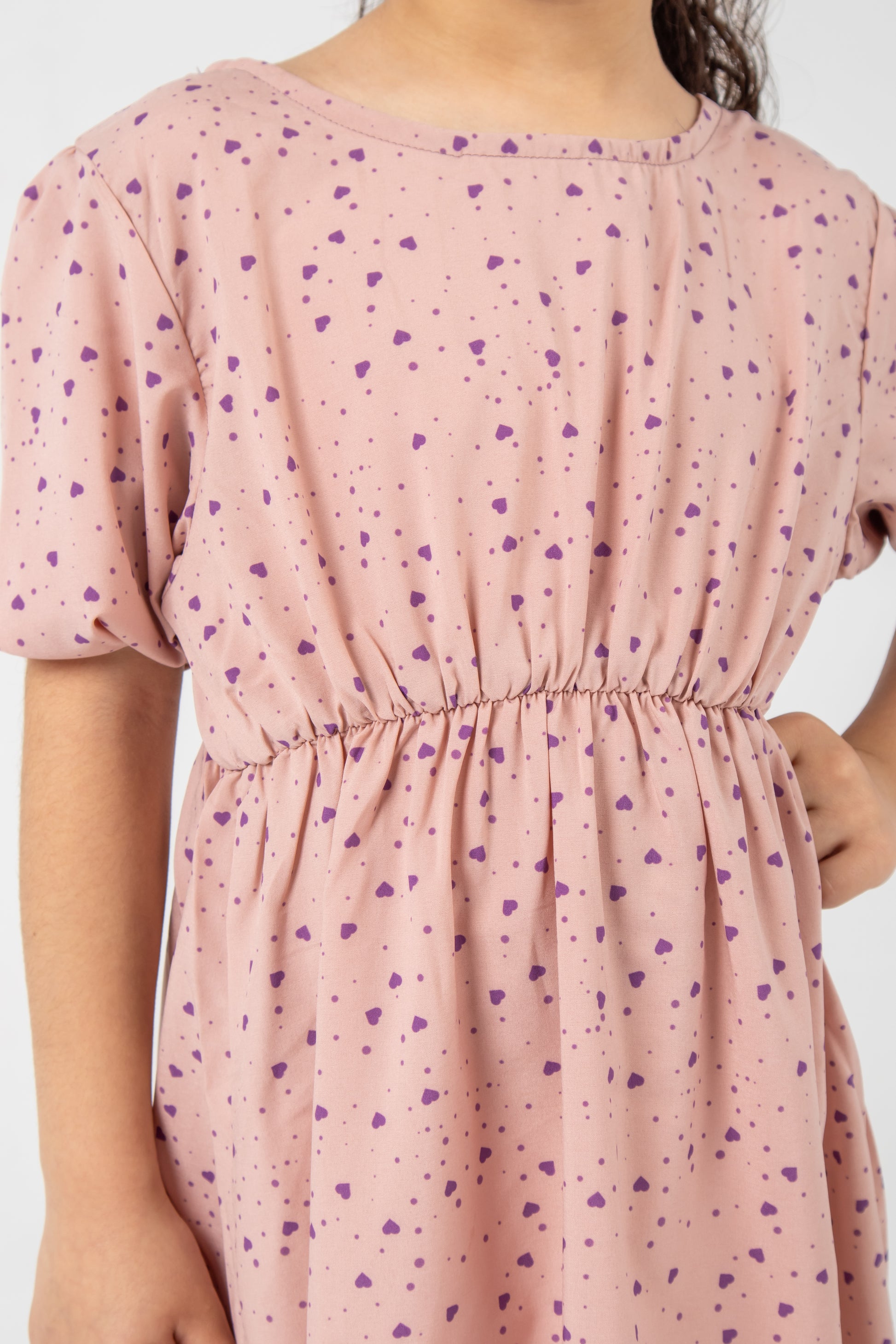 Heart Print Cross-Back Dress