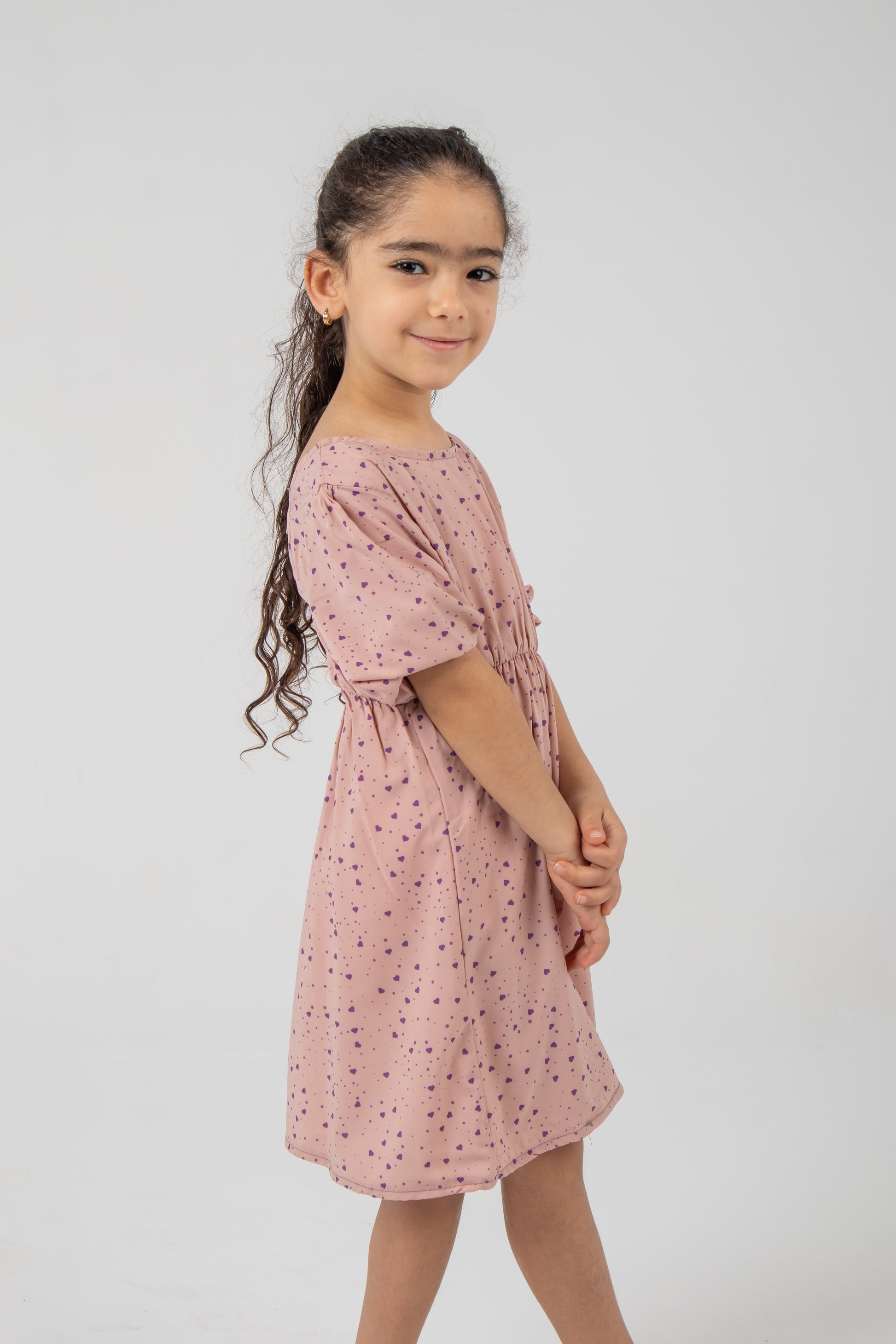 Heart Print Cross-Back Dress