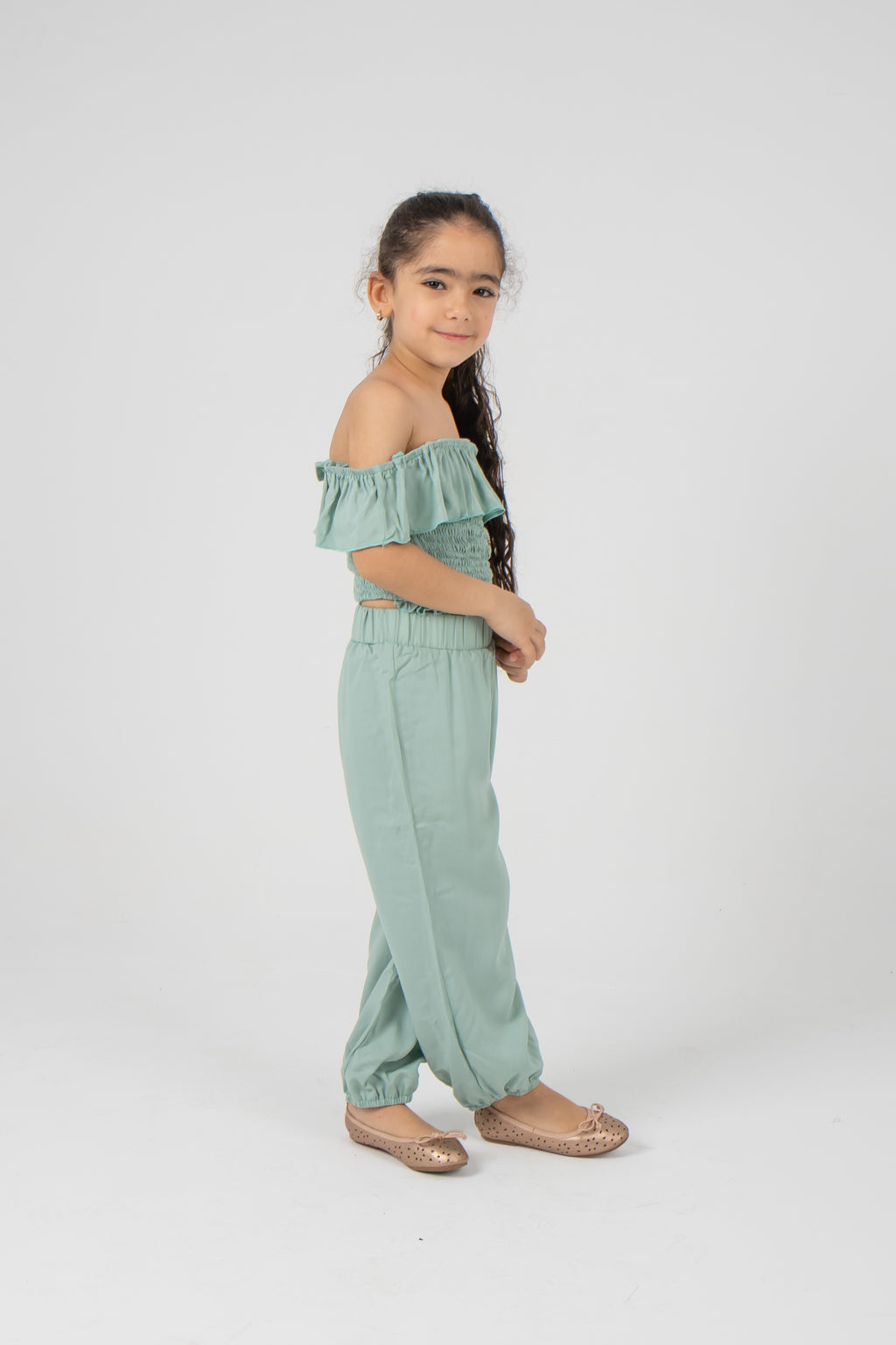 Girls' Off-Shoulder Jumpsuit