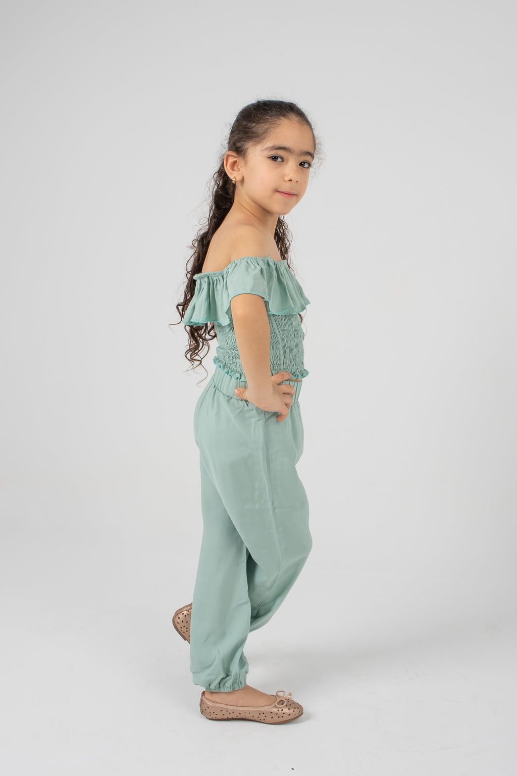 Girls' Off-Shoulder Jumpsuit