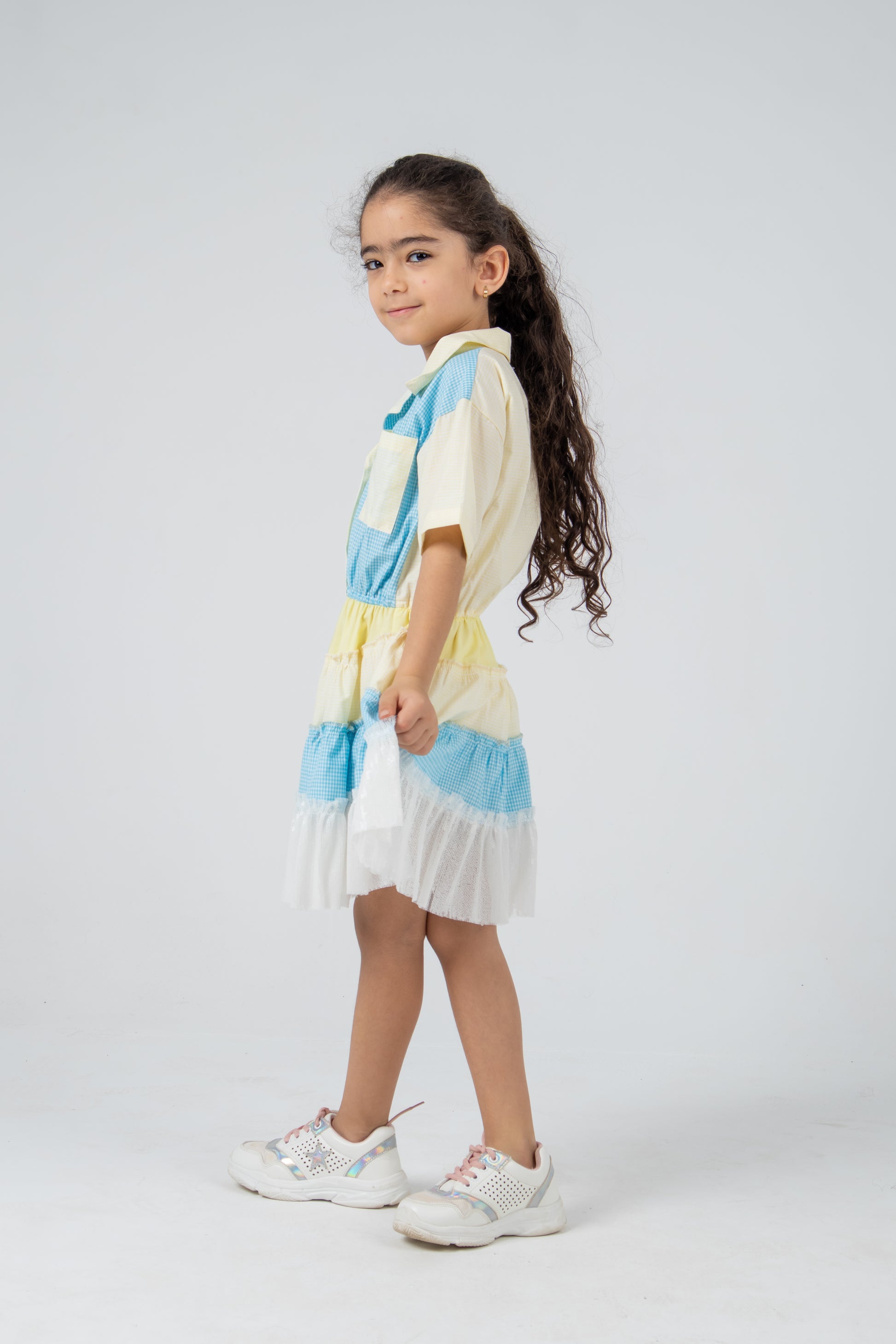 Layered Mixed-Fabric Dress