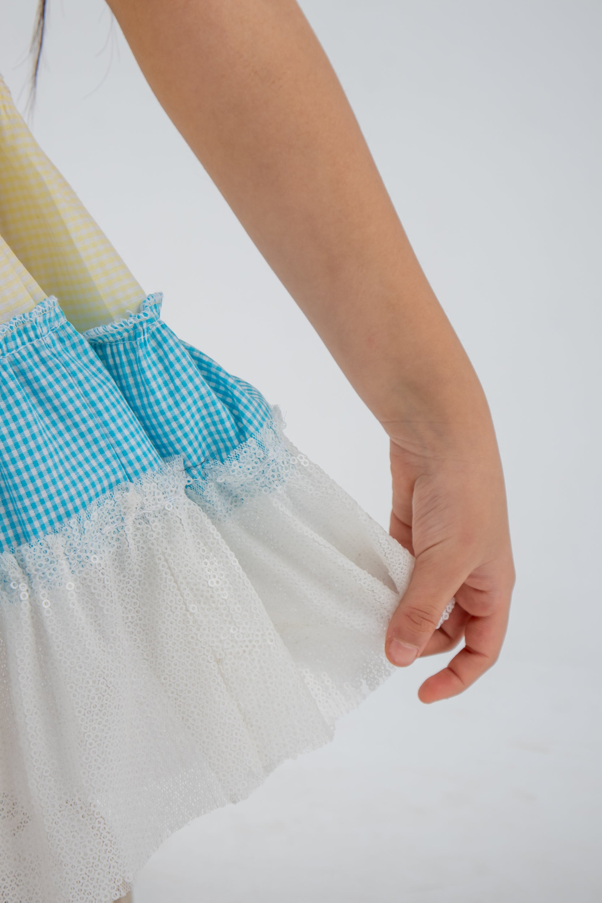 Layered Mixed-Fabric Dress