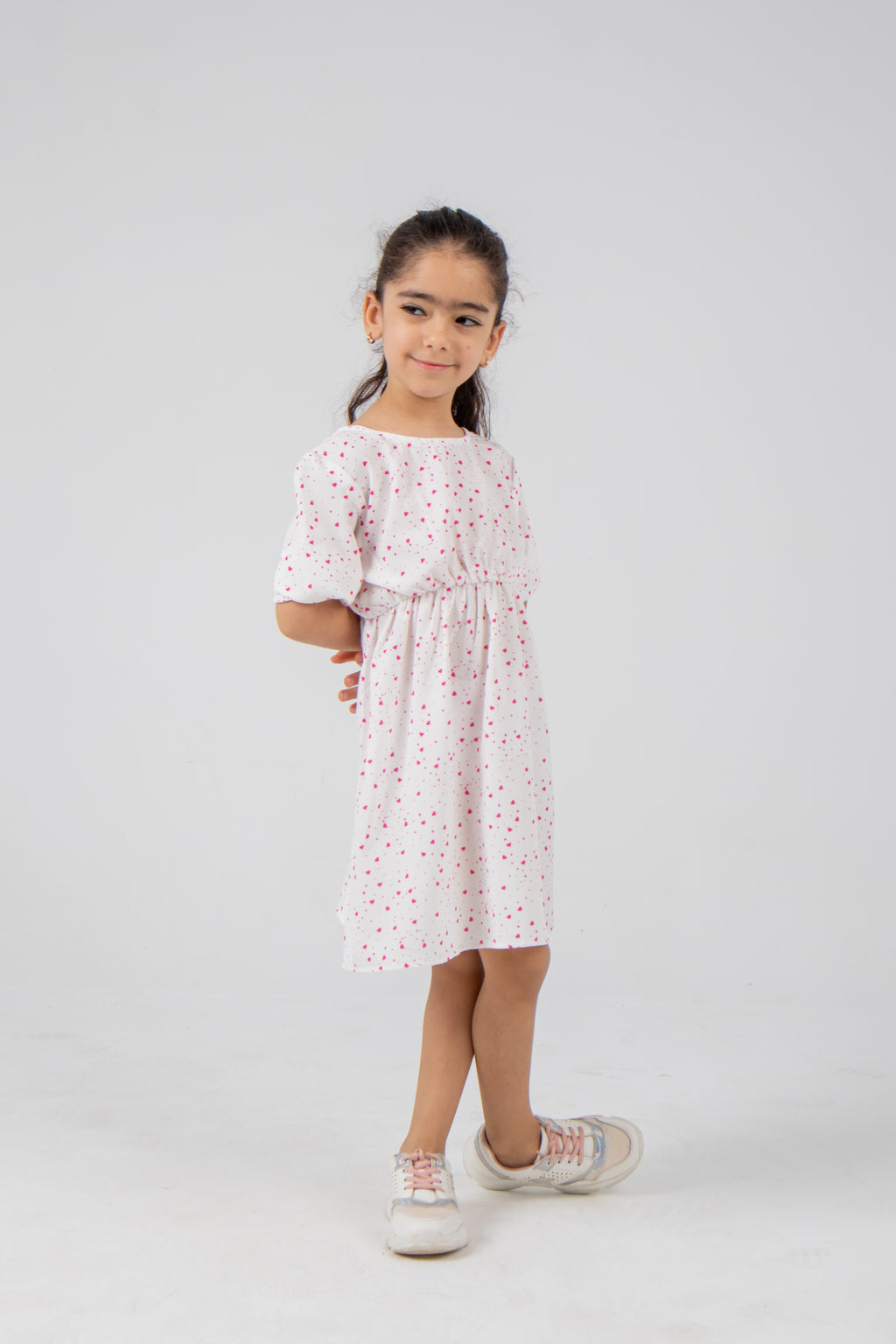 Heart Print Cross-Back Dress
