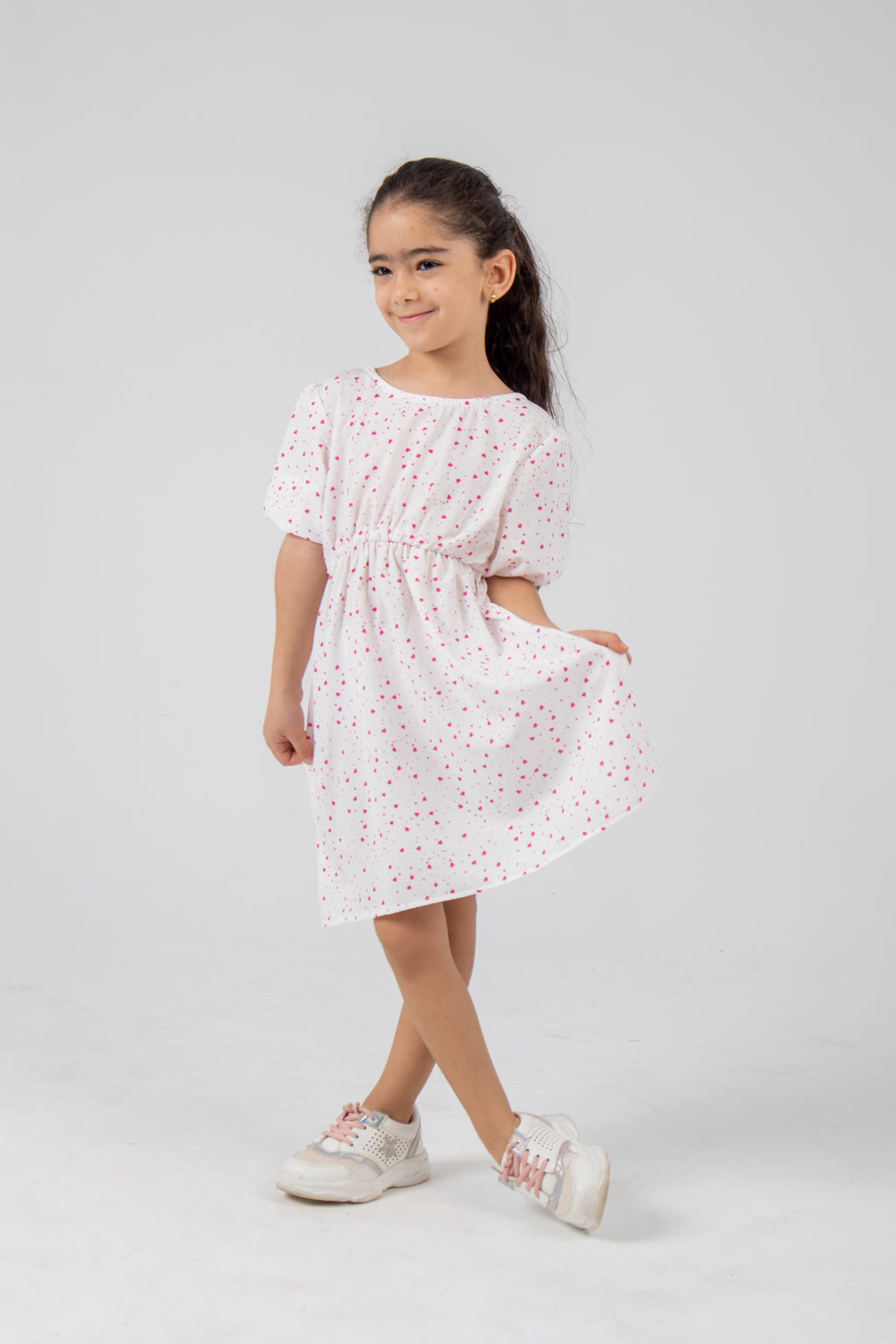 Heart Print Cross-Back Dress