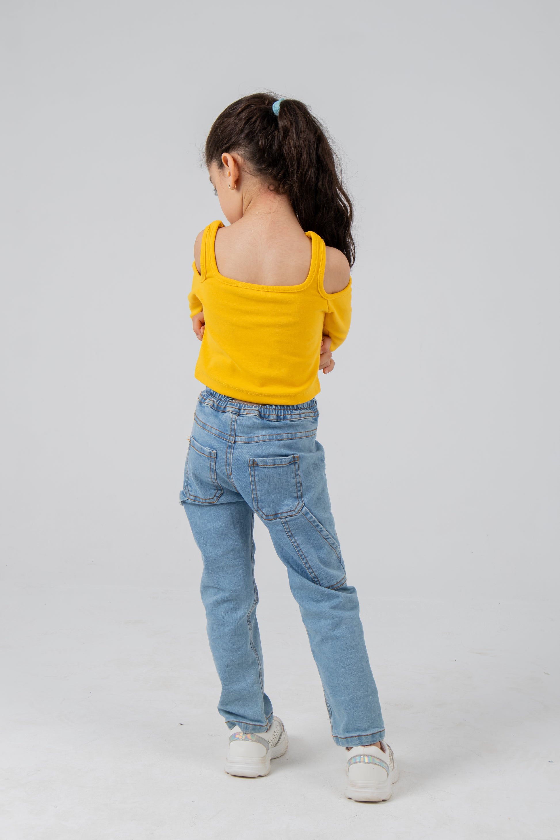 Girls' Off-Shoulder Ribbed Top